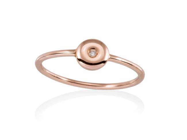 Ring in 18kt. Gold and diamonds de Marina Garcia Joyas en plata Ring in 18kt rose gold and 1 diamond carat total weight 0.01  (Color: Top Wesselton (G) Clarity: SI).