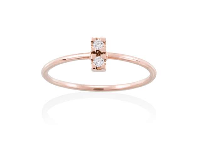 Ring in 18kt. Gold and diamonds de Marina Garcia Joyas en plata Ring in 18kt rose gold with 2 diamonds carat total weight 0.04 (Color: Top Wesselton (G) Clarity: SI).