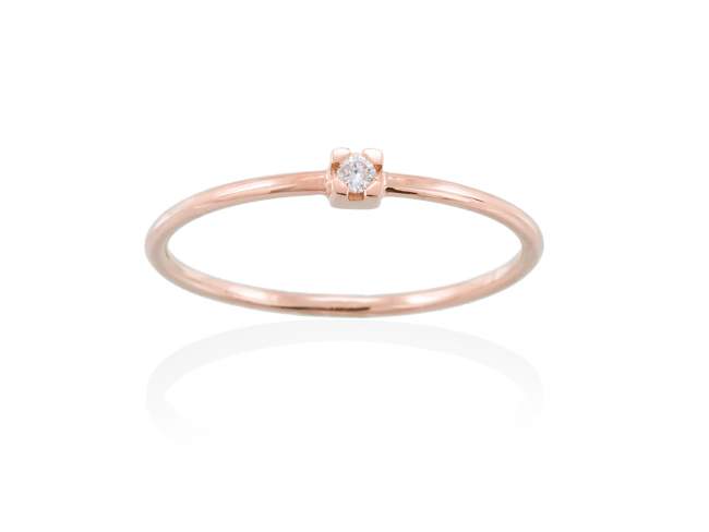 Ring in 18kt. Gold and diamonds de Marina Garcia Joyas en plata Ring in 18kt rose gold with 1 diamond carat total weight 0.02 (Color: Top Wesselton (G) Clarity: SI).