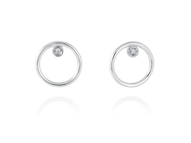 Pendientes en Oro 18Kt. y diamantes de Marina Garcia Joyas en plata Pendientes de Oro blanco de primera ley (750/1000) con 2 diamantes de peso total 0,02 qt. (Color: Top Wesselton (G) Pureza: SI).