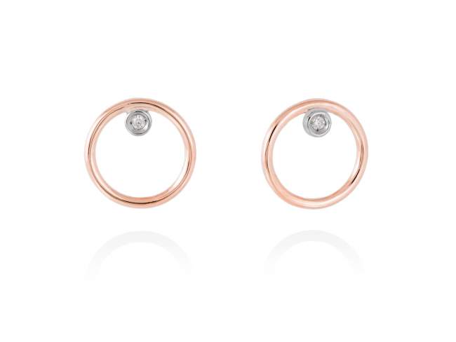 Ohrringe in 18kt. Gold und Diamanten de Marina Garcia Joyas en plata Ohrringe in Rose Gold  (750/1000) mit 2 Gesamtgewicht Diamant 0,02 ct. (Farbe: Top Wesselton (G) Klarheit: SI).