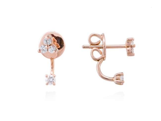 Ohrringe in 18kt. Gold und Diamanten de Marina Garcia Joyas en plata Ohrringe in Rose Gold  (750/1000) mit 8 Gesamtgewicht Diamant 0,27ct. (Farbe: Top Wesselton (G) Klarheit: SI).