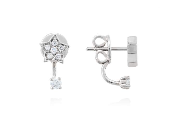 Pendientes en Oro 18Kt. y diamantes de Marina Garcia Joyas en plata Pendientes de Oro blanco de primera ley (750/1000) con 14 diamantes de peso total 0,25 qt. (Color: Top Wesselton (G) Pureza: SI).