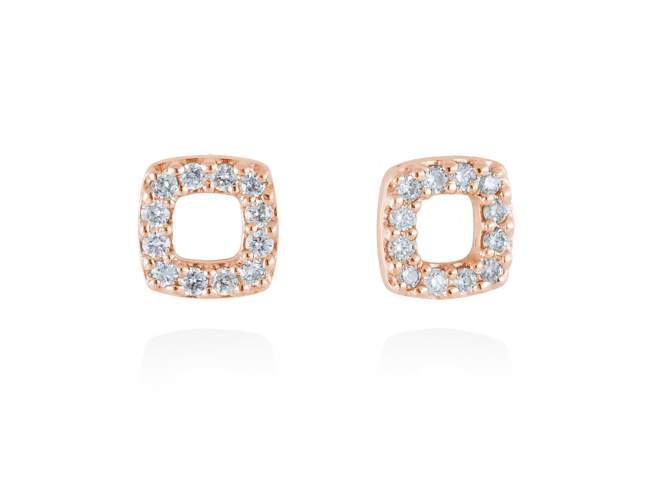 Ohrringe in 18kt. Gold und Diamanten de Marina Garcia Joyas en plata Ohrringe in Rose Gold  (750/1000) mit 24 Gesamtgewicht Diamant 0,19 ct. (Farbe: Top Wesselton (G) Klarheit: SI).