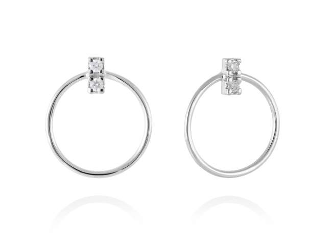 Pendientes en Oro 18Kt. y diamantes de Marina Garcia Joyas en plata Pendientes de Oro blanco de primera ley (750/1000) con 4 diamantes de peso total 0,08 qt. (Color: Top Wesselton (G) Pureza: SI).