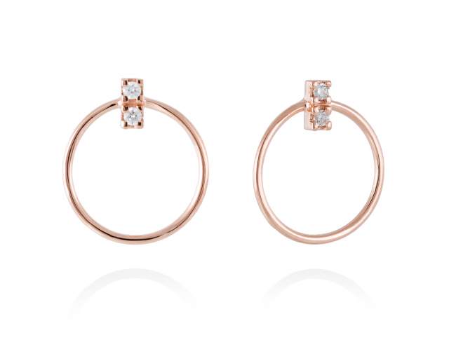 Ohrringe in 18kt. Gold und Diamanten de Marina Garcia Joyas en plata Ohrringe in Rose Gold  (750/1000) mit 4 Gesamtgewicht Diamant 0,08 ct. (Farbe: Top Wesselton (G) Klarheit: SI).