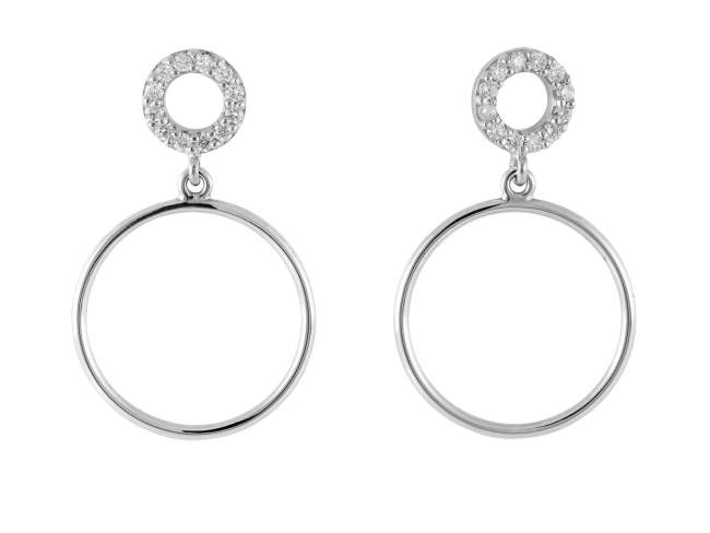 Pendientes en Oro 18Kt. y diamantes de Marina Garcia Joyas en plata Pendientes de Oro blanco de primera ley (750/1000) con 24 diamantes de peso total 0,14 qt. (Color: Top Wesselton (G) Pureza: SI).