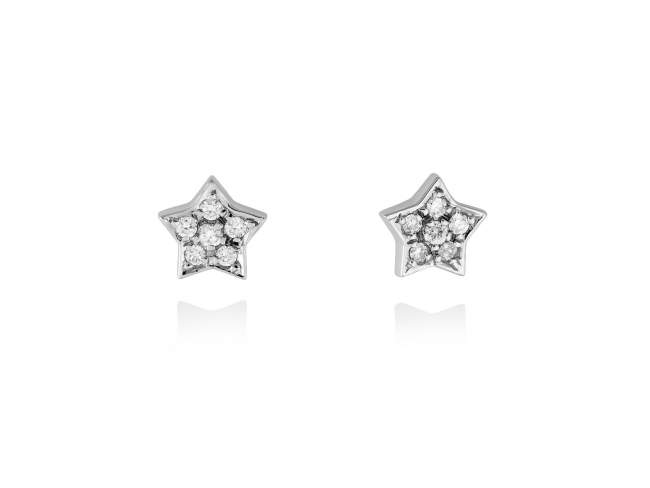 Pendientes en Oro 18Kt. y diamantes de Marina Garcia Joyas en plata Pendientes de Oro blanco de primera ley (750/1000) y 12 diamantes de peso total 0,13 qt. (Color: Top Wesselton (G) Pureza: SI).