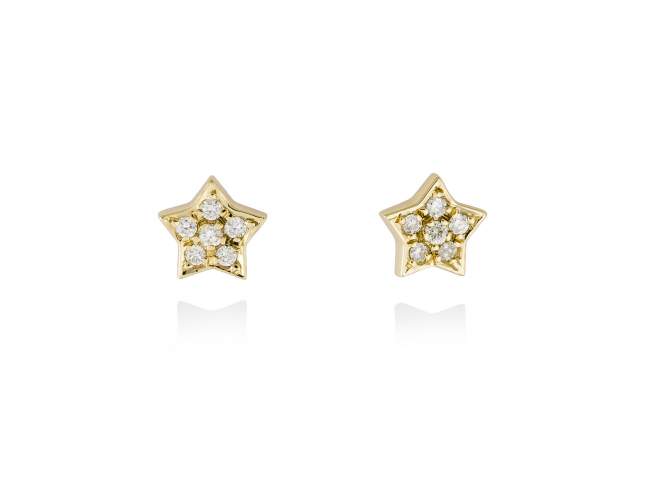 Pendientes en Oro 18Kt. y diamantes de Marina Garcia Joyas en plata Pendientes de Oro amarillo de ley (750/1000) y 12 diamantes de peso total 0,13 qt. (Color: Top Wesselton (G) Pureza: SI).