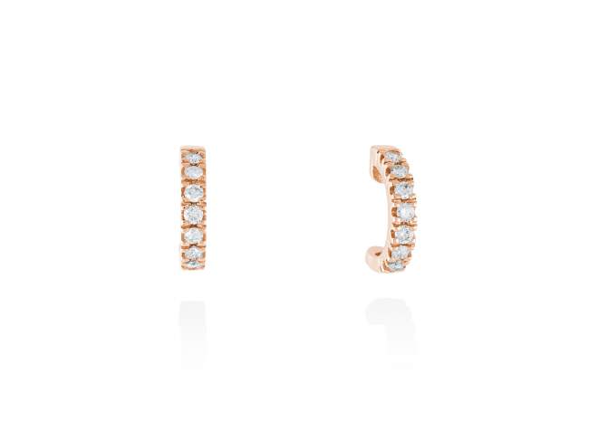 Pendientes en Oro 18Kt. y diamantes de Marina Garcia Joyas en plata Pendientes de Oro rosa de ley (750/1000) con 14 diamantes de peso total 0,21 qt. (Color: Top Wesselton (G) Pureza: SI).