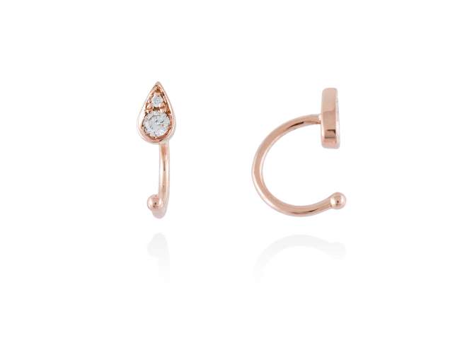 Pendientes en Oro 18Kt. y diamantes de Marina Garcia Joyas en plata Pendientes de Oro rosa de ley (750/1000) con 4 diamantes de peso total 0,13 qt. (Color: Top Wesselton (G) Pureza: SI).