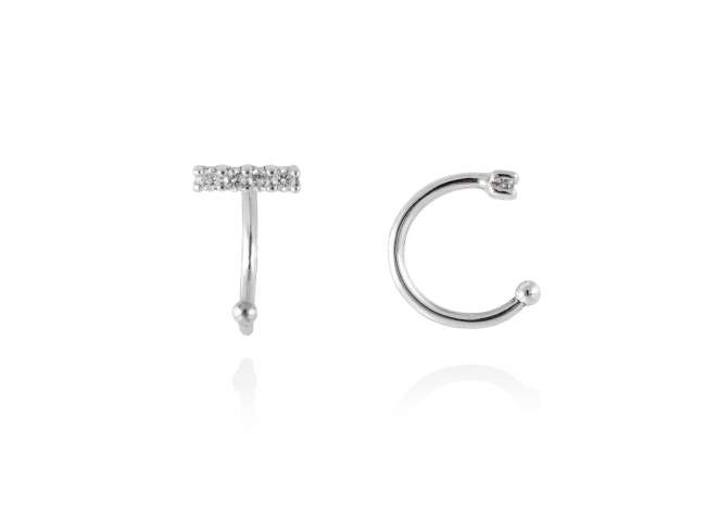 Pendientes en Oro 18Kt. y diamantes de Marina Garcia Joyas en plata Pendientes de Oro blanco de primera ley (750/1000) con 8 diamantes de peso total 0,06 qt. (Color: Top Wesselton (G) Pureza: SI).