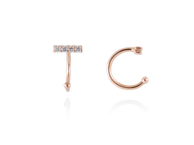 Pendientes en Oro 18Kt. y diamantes de Marina Garcia Joyas en plata Pendientes de Oro rosa de ley (750/1000) con 8 diamantes de peso total 0,06 qt. (Color: Top Wesselton (G) Pureza: SI).