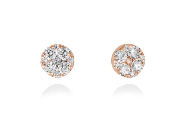 Pendientes en Oro 18Kt. y diamantes de Marina Garcia Joyas en plata Pendientes de Oro rosa de ley (750/1000) y 18 diamantes de peso total 0,44 qt. (Color: Top Wesselton (G) Pureza: SI).