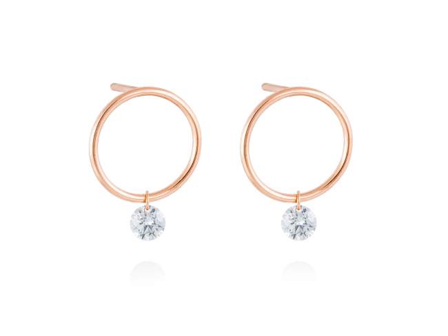 Ohrringe in 18kt. Gold und Diamanten de Marina Garcia Joyas en plata Ohrringe in Rose Gold  (750/1000) mit 2 Gesamtgewicht Diamant 0,20 ct. (Farbe: Wesselton (H) Klarheit: SI).  (Diamant mit einem Laserbohrer auf bezel facette)