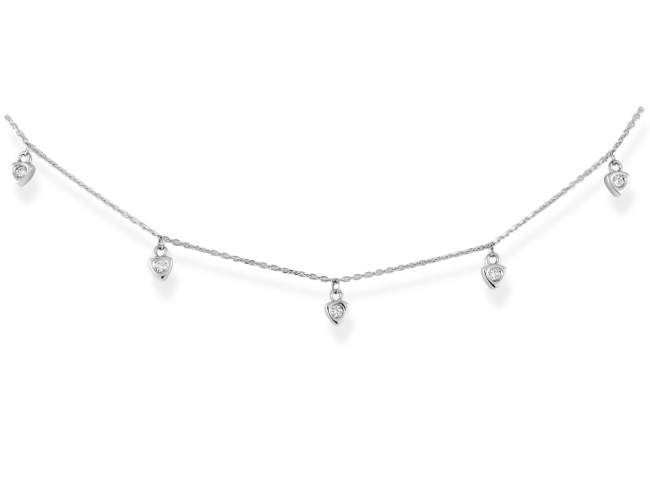 Necklace in 18kt. Gold and diamonds de Marina Garcia Joyas en plata Necklace in rodhium plated 18kt white gold with 5 diamonds carat total weight 0.07  (Color: Top Wesselton (G) Clarity: SI).(length: 42-45 cm.)