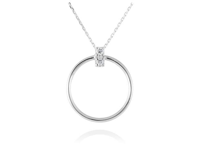 Necklace in 18kt. Gold and diamonds de Marina Garcia Joyas en plata Necklace in rodhium plated 18kt white gold with 2 diamonds carat total weight 0.04 (Color: Top Wesselton (G) Clarity: SI). (length: 42 cm.)