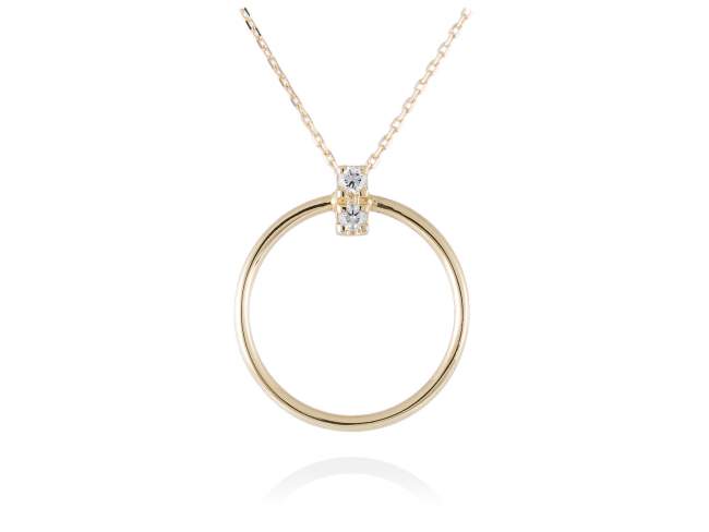 Necklace in 18kt. Gold and diamonds de Marina Garcia Joyas en plata Necklace in 18kt yellow gold with 2 diamonds carat total weight 0.04 (Color: Top Wesselton (G) Clarity: SI). (length: 42 cm.)