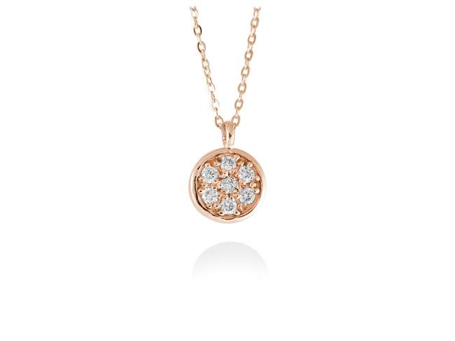 Anhänger in 18kt. Gold und Diamanten de Marina Garcia Joyas en plata Halskette in Rose Gold  (750/1000) mit 7 Gesamtgewicht Diamant 0,08 ct. (Farbe: Top Wesselton (G) Klarheit: SI). (Länge: 42-45cm)