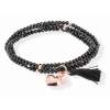 Bracelet ZEN Black in rose Silver