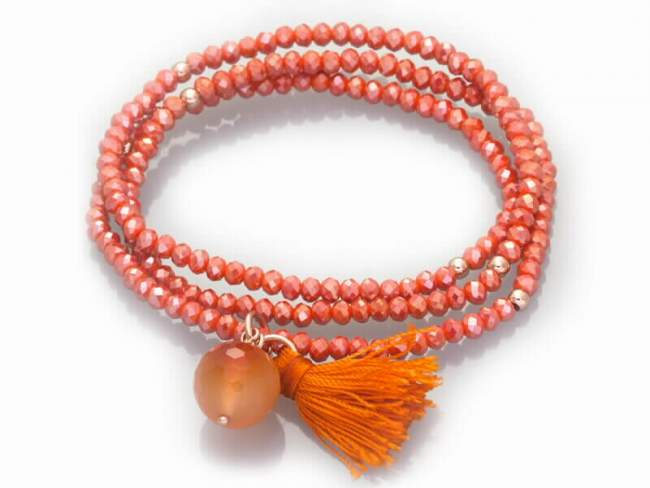 Bracelet ZEN Coral in rose silver de Marina Garcia Joyas en plata Bracelet in 18kt rose gold plated 925 sterling silver with faceted 