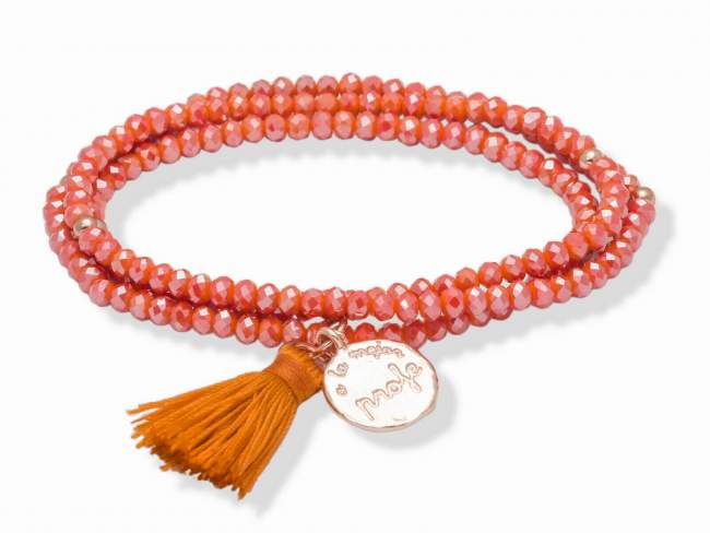 Bracelet ZEN Peach in rose silver de Marina Garcia Joyas en plata Bracelet in 18kt rose gold plated 925 sterling silver with faceted 