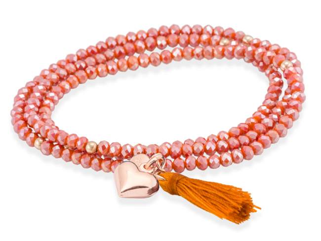 Bracelet ZEN Coral in rose silver de Marina Garcia Joyas en plata Bracelet in 18kt rose gold plated 925 sterling silver with faceted 