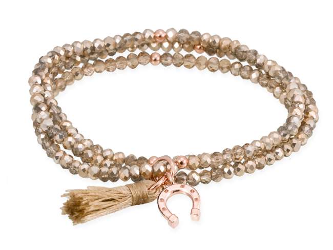 Bracelet ZEN Golden in rose silver de Marina Garcia Joyas en plata Bracelet in 18kt rose gold plated 925 sterling silver with faceted 