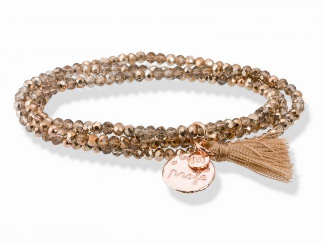 Bracelet ZEN Golden in rose silver de Marina Garcia Joyas en plata Bracelet in 18kt rose gold plated 925 sterling silver with faceted 