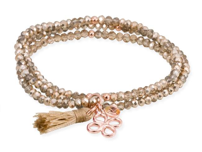 Bracelet ZEN Golden in rose silver de Marina Garcia Joyas en plata Bracelet in 18kt rose gold plated 925 sterling silver with faceted 