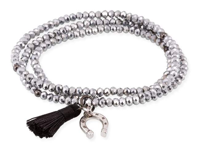 Bracelet ZEN Silver in silver de Marina Garcia Joyas en plata Bracelet in rhodium plated 925 sterling silver with faceted 