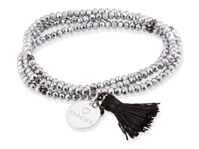 Bracelet ZEN Silver in silver de Marina Garcia Joyas en plata Bracelet in rhodium plated 925 sterling silver with faceted 