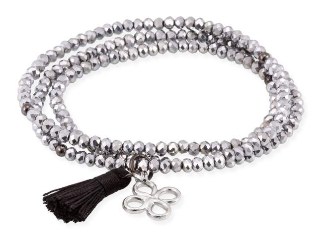 Bracelet ZEN Silver in silver de Marina Garcia Joyas en plata Bracelet in rhodium plated 925 sterling silver with faceted 