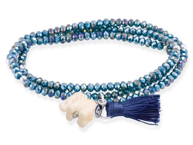 Bracelet ZEN Blue in silver de Marina Garcia Joyas en plata Bracelet in rhodium plated 925 sterling silver with faceted 