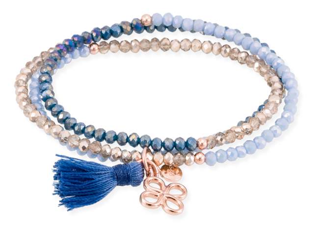 Bracelet ZEN Blue in rose silver de Marina Garcia Joyas en plata Bracelet in 18kt rose gold plated 925 sterling silver and faceted 