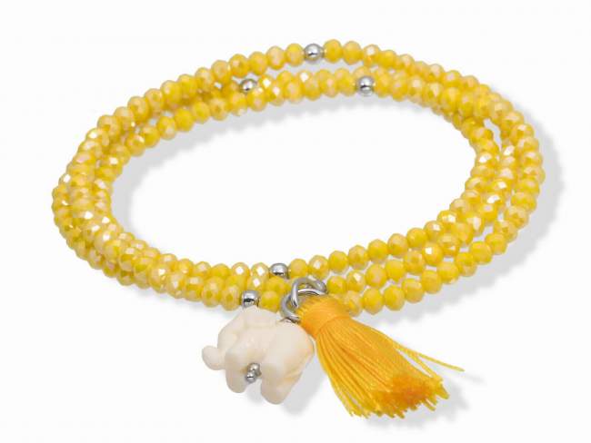 Bracelet ZEN Yellow in silver de Marina Garcia Joyas en plata Bracelet in rhodium plated 925 sterling silver, faceted 