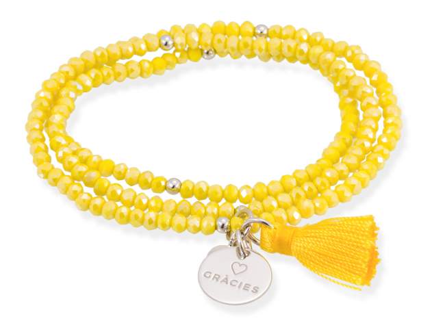 Bracelet ZEN Yellow in silver de Marina Garcia Joyas en plata Bracelet in rhodium plated 925 sterling silver and faceted 