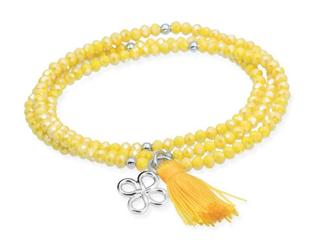 Bracelet ZEN Yellow in silver de Marina Garcia Joyas en plata Bracelet in rhodium plated 925 sterling silver and faceted 