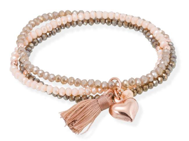 Bracelet ZEN Brown in rose silver de Marina Garcia Joyas en plata Bracelet in 18kt rose gold plated 925 sterling silver, with faceted 