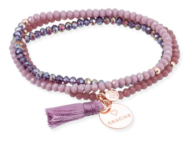 Bracelet ZEN Purple in rose silver de Marina Garcia Joyas en plata Bracelet in 18kt rose gold plated 925 sterling silver, with faceted 