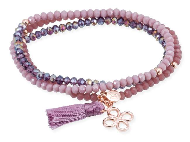 Bracelet ZEN Purple in rose silver de Marina Garcia Joyas en plata Bracelet in 18kt rose gold plated 925 sterling silver, with faceted 