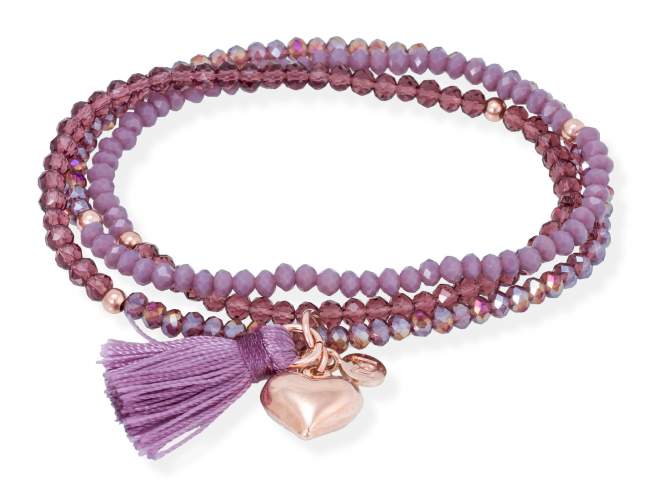 Bracelet ZEN Purple in rose silver de Marina Garcia Joyas en plata Bracelet in 18kt rose gold plated 925 sterling silver, with faceted 