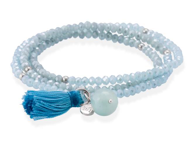 Bracelet ZEN Blue in silver de Marina Garcia Joyas en plata Bracelet in rhodium plated 925 sterling silver, faceted 