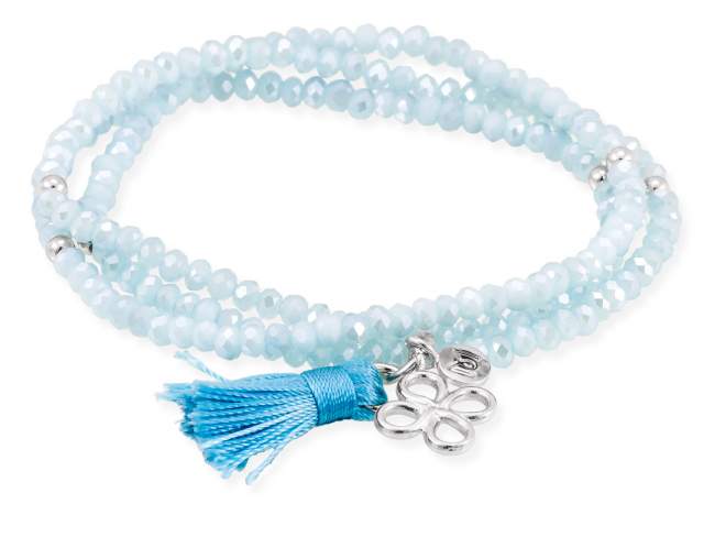 Bracelet ZEN Blue in silver de Marina Garcia Joyas en plata Bracelet in rhodium plated 925 sterling silver and faceted 