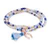 Pulsera ZEN Azul en plata rosa